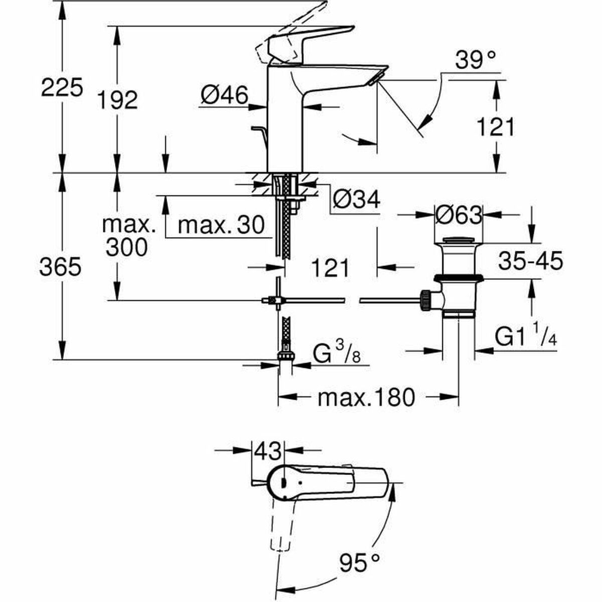 Μονή λαβή βρύση Grohe